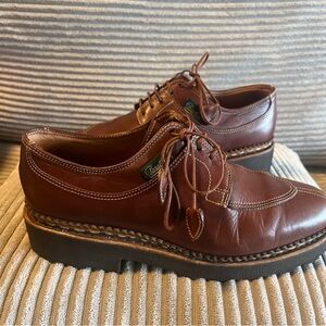 PARABOOT "Avignon" split-toe derby dress shoes - brown lily  3 1/2 4Z 074 98 R